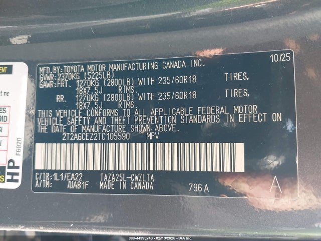 2026 Lexus Nx Nx 350 მანქანა იყიდება აუქციონზე, vin: 2T2AGCEZ2TC105590, აუქციონის ნომერი: 44393243