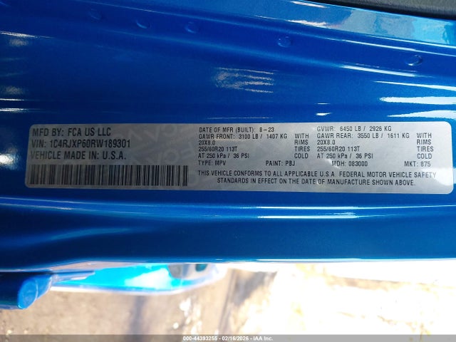 Продаж на аукціоні авто 2024 Jeep Wrangler 4xe Sahara 4xe, vin: 1C4RJXP60RW189301, номер лоту: 44393255