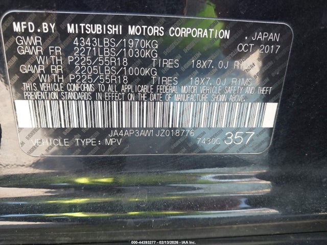 2018 MITSUBISHI OUTLANDER SPORT JA4AP3AW1JZ018776 Photo 8