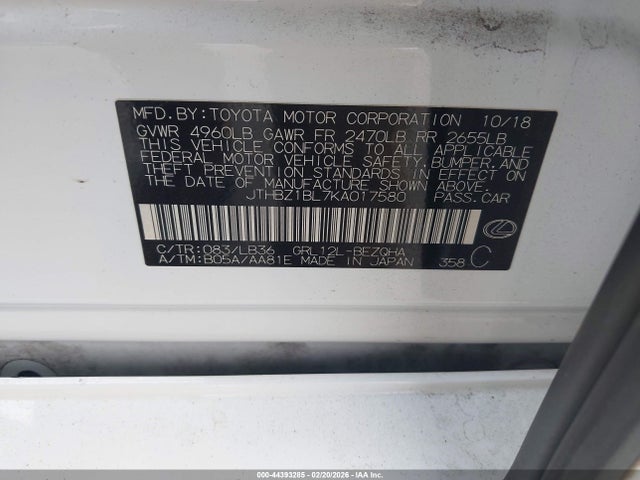 JTHBZ1BL7KA017580 Lexus Gs 350 F Sport