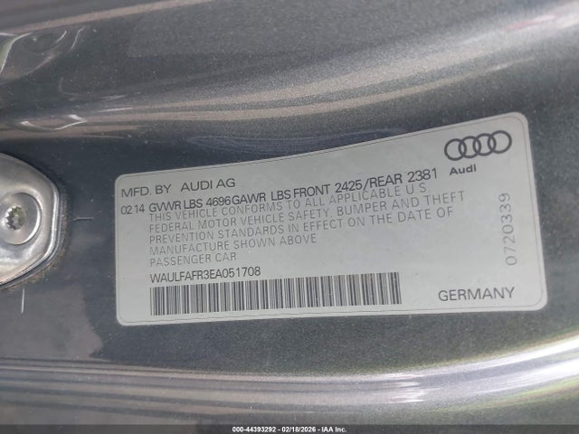 2014 AUDI A5 WAULFAFR3EA051708 Photo 8