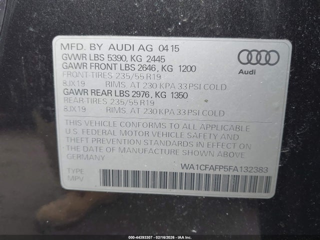 2015 AUDI Q5 WA1CFAFP5FA132383 Photo 8