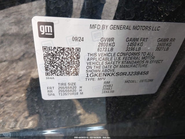 Продажа на аукционе авто 2024 Gmc Acadia Uplevel, vin: 1GKENKKS0RJ238458, номер лота: 44393315