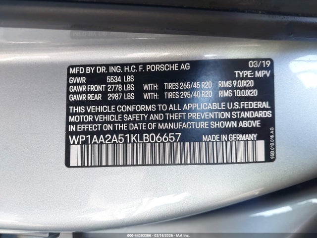 2019 PORSCHE MACAN WP1AA2A51KLB06657 Photo 8