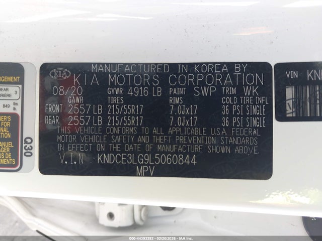 Aukcja sprzedaży 2020 Kia Niro Ev Ex Premium, vin: KNDCE3LG9L5060844, numer aukcji: 44393392