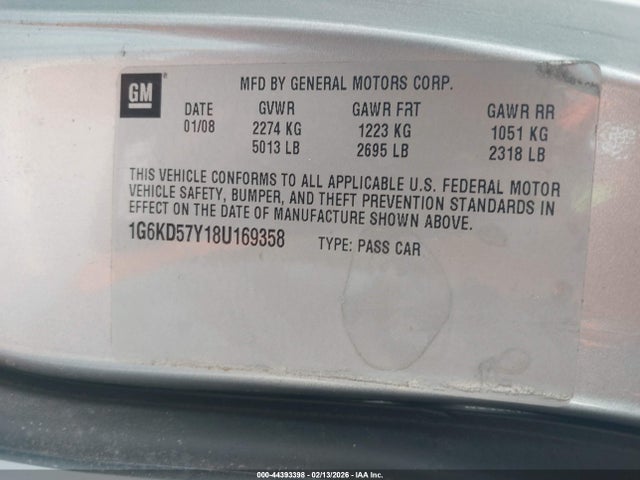 2008 CADILLAC DTS 1G6KD57Y18U169358 Photo 8