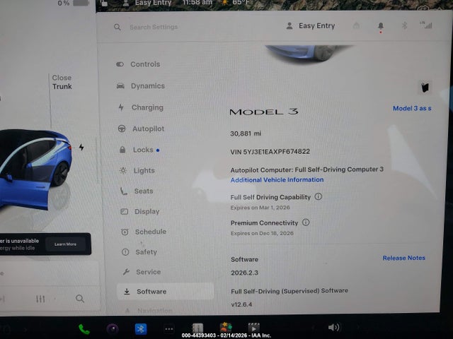 Продажа на аукционе авто 2023 Tesla Model 3 Rear-wheel Drive, vin: 5YJ3E1EAXPF674822, номер лота: 44393403