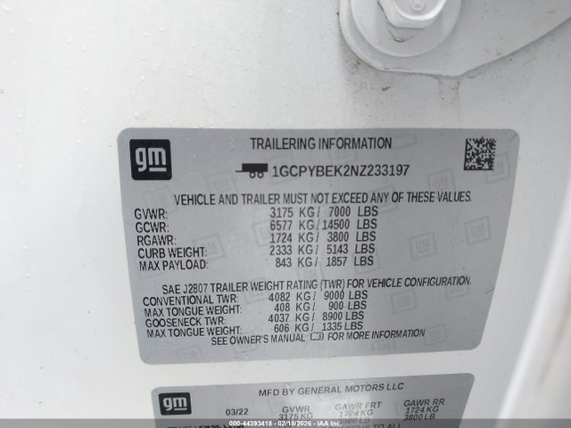 2022 CHEVROLET SILVERADO 1500 LTD 1GCPYBEK2NZ233197 Photo 8