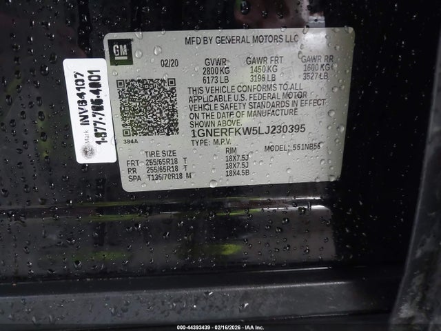 1GNERFKW5LJ230395 Chevrolet Traverse Fwd Ls