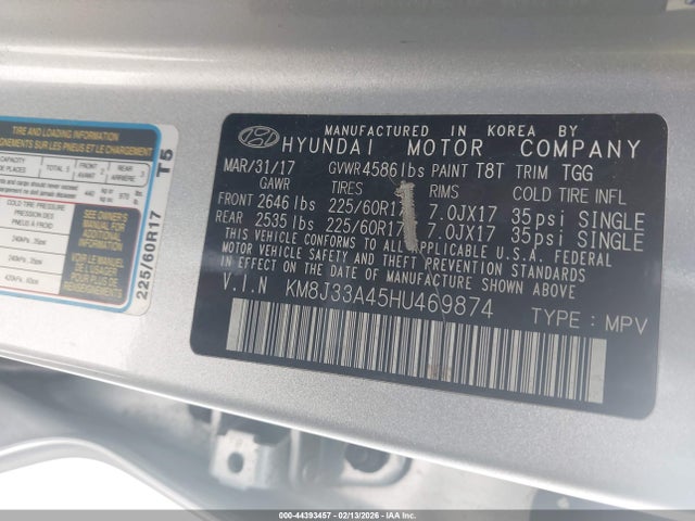 Hyundai TUCSON SE 2017 KM8J33A45HU469874 Image 9
