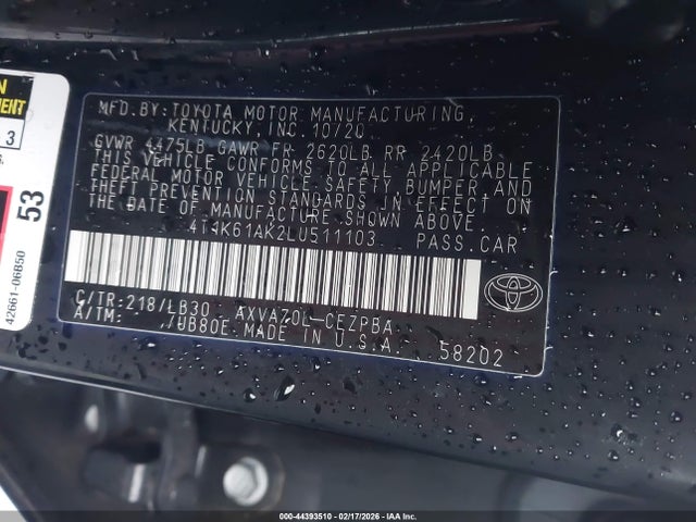 Toyota CAMRY XSE 2020 4T1K61AK2LU511103 Image 9