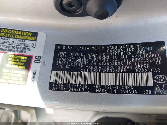 Toyota COROLLA LE 2014 2T1BURHE3EC026865 Image 9