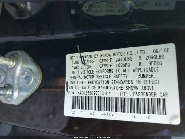 Aukcja sprzedaży 2009 Acura Tsx, vin: JH4CU26609C023104, numer aukcji: 44393559