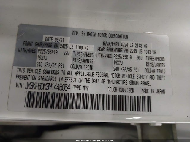 2021 MAZDA CX-5 JM3KFBDM3M1445064 Photo 8