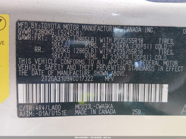 Продаж на аукціоні авто 2004 Lexus Rx 330, vin: 2T2GA31U94C017322, номер лоту: 44393621