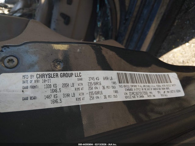 Продаж на аукціоні авто 2012 Chrysler Town & Country Touring, vin: 2C4RC1BG7CR172583, номер лоту: 44393694
