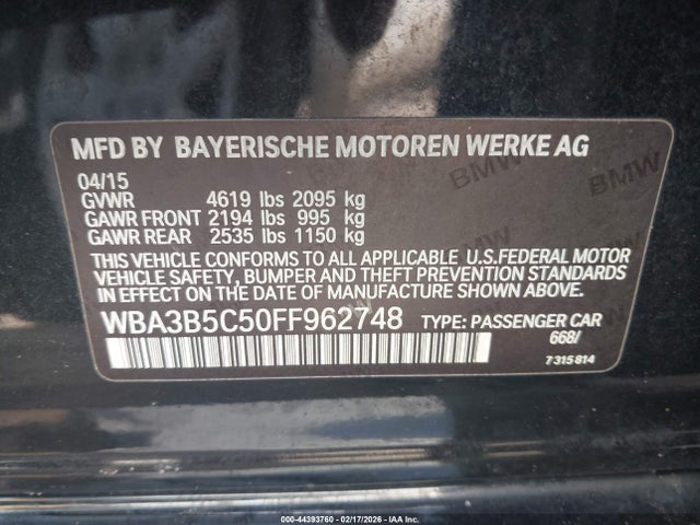Продаж на аукціоні авто 2015 Bmw 328i Xdrive, vin: WBA3B5C50FF962748, номер лоту: 44393760