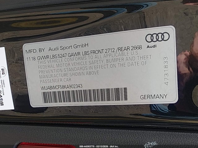 2019 AUDI RS 5 WUABWCF58KA902343 Photo 8