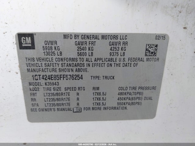 1GT424E85FF576254 GMC Sierra 3500hd Denali