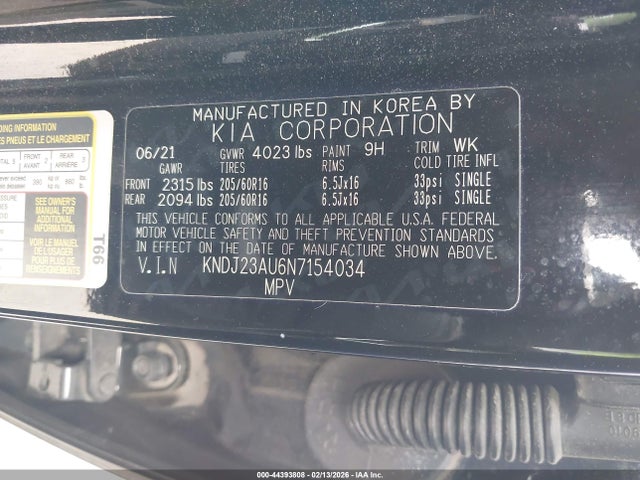 Продаж на аукціоні авто 2022 Kia Soul Lx, vin: KNDJ23AU6N7154034, номер лоту: 44393808