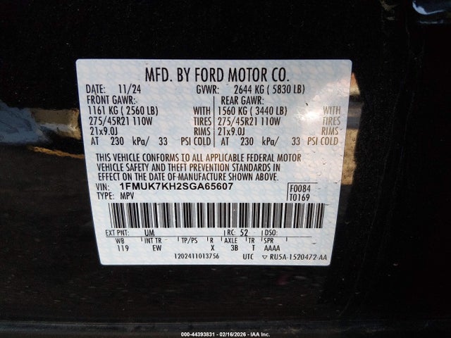 2025 FORD EXPLORER 1FMUK7KH2SGA65607 Photo 8