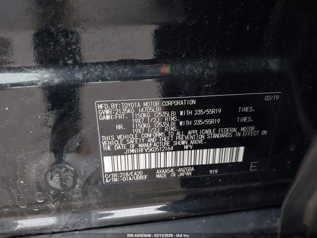 JTMN1RFV5KD512164 Toyota Rav4 Limited