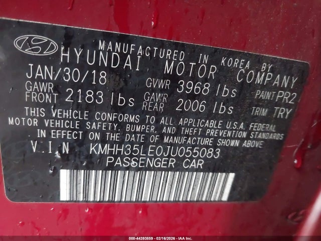 KMHH35LE0JU055083 Hyundai ELANTRA GT
