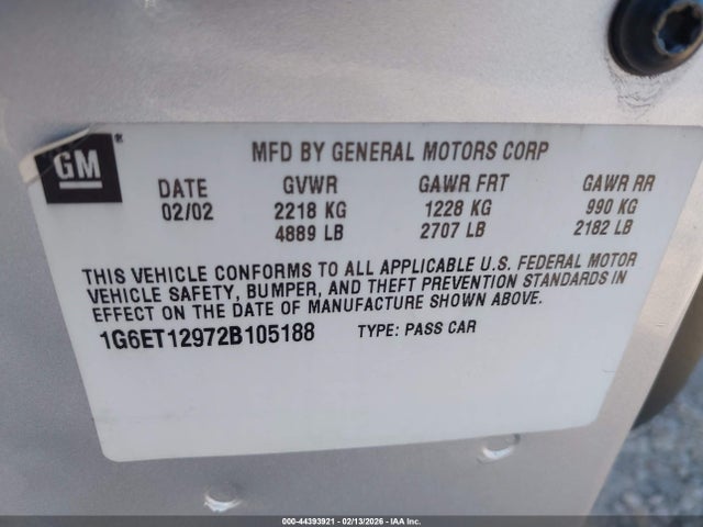 2002 CADILLAC ELDORADO 1G6ET12972B105188 Photo 8