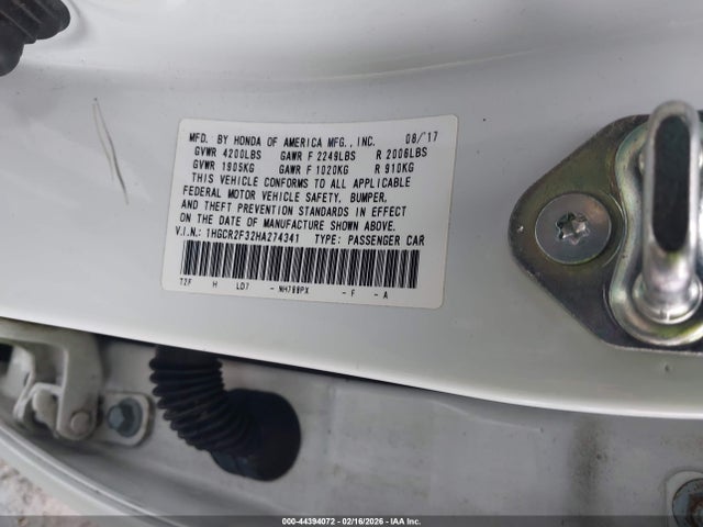 1HGCR2F32HA274341 Honda ACCORD LX
