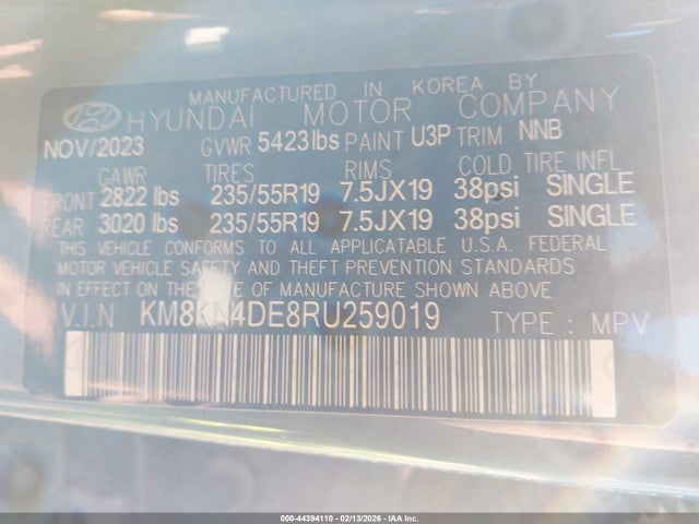 Продажа на аукционе авто 2024 Hyundai Ioniq 5 Sel, vin: KM8KN4DE8RU259019, номер лота: 44394110