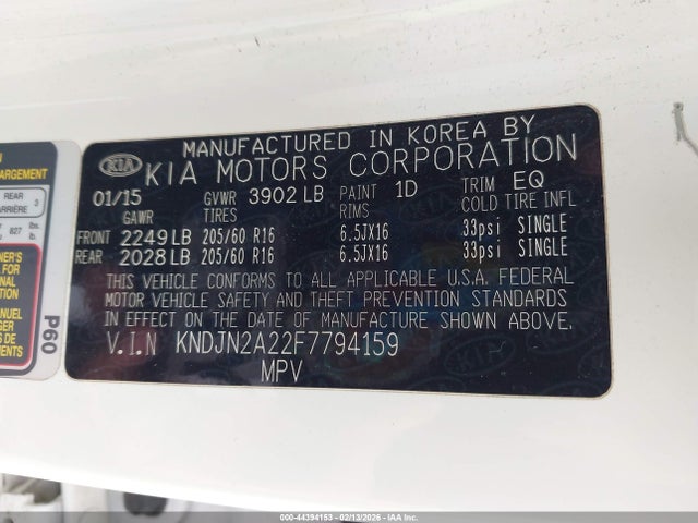 Продаж на аукціоні авто 2015 Kia Soul, vin: KNDJN2A22F7794159, номер лоту: 44394153