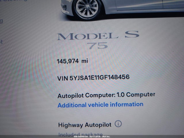 5YJSA1E11GF148456 Tesla MODEL S