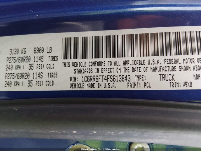 1C6RR6FT4FS613843 RAM 1500 Express
