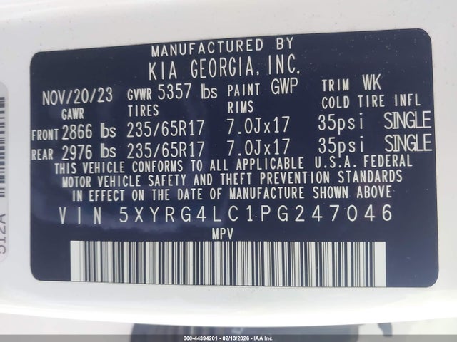 KIA SORENTO LX 2023 5XYRG4LC1PG247046 Image 9