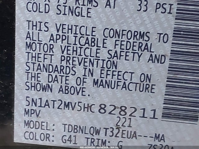 Nissan ROGUE SV 2017 5N1AT2MV5HC828211 Image 9