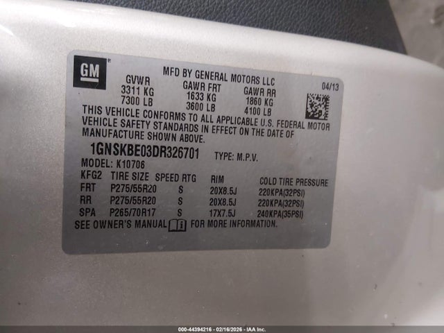 2013 CHEVROLET TAHOE 1GNSKBE03DR326701 Photo 8