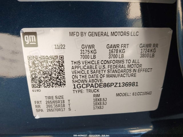 1GCPADE86PZ136981 Chevrolet Silverado 1500 2wd Short Bed Rst