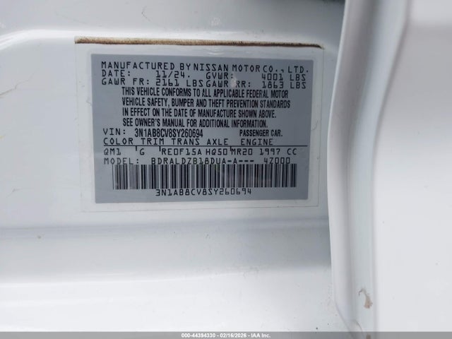 3N1AB8CV8SY260694 Nissan SENTRA SV