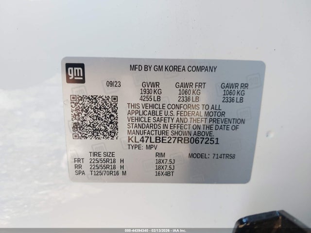 44394340 :رقم المزاد ، KL47LBE27RB067251 vin ، 2024 Buick Envista Sport Touring Fwd مزاد بيع