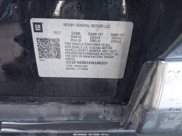 1G1FX6S01H4166207 Chevrolet Bolt Ev Premier