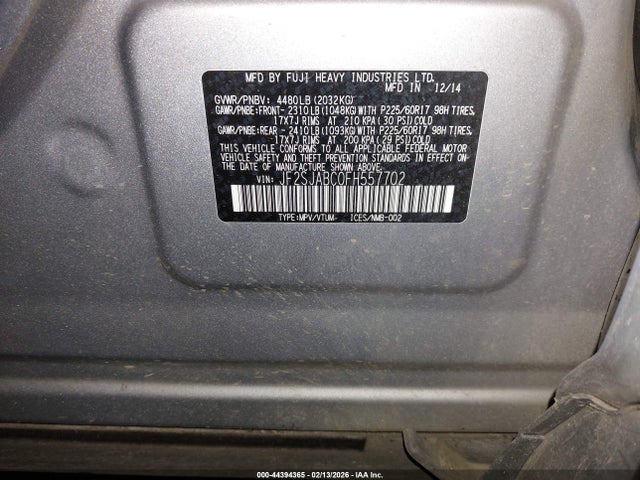 JF2SJABC0FH557702 Subaru Forester 2.5i