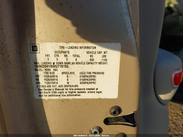 1998 CADILLAC DEVILLE 1G6KD54Y6WU715153 Photo 8