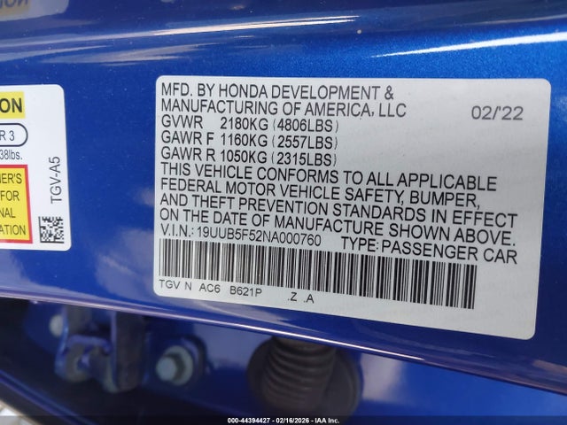 2022 ACURA TLX 19UUB5F52NA000760 Photo 8