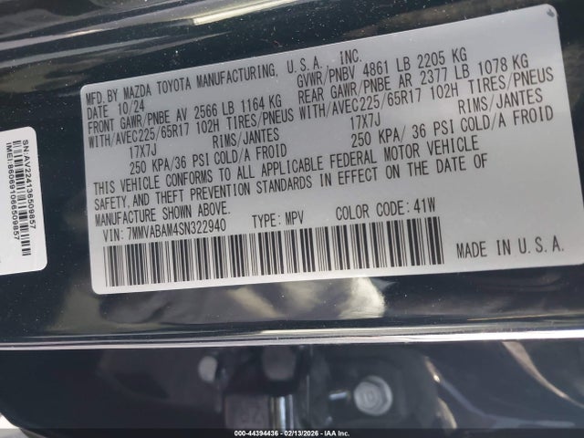 Продажа на аукционе авто 2025 Mazda Cx-50 2.5 S Select Package, vin: 7MMVABAM4SN322940, номер лота: 44394436