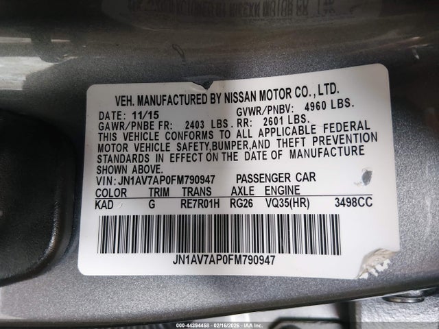 2015 INFINITI Q50 HYBRID JN1AV7AP0FM790947 Photo 8