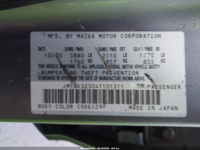 2004 MAZDA MAZDA3 JM1BK323041101311 Photo 8