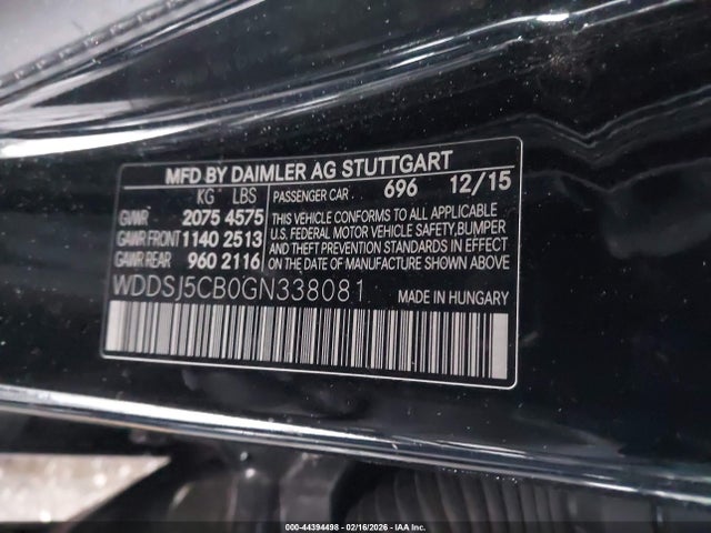 WDDSJ5CB0GN338081 Mercedes-Benz Amg Cla 45 4matic