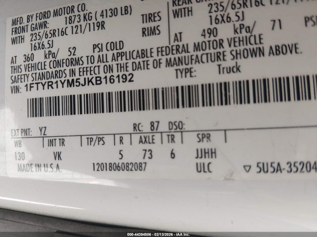 1FTYR1YM5JKB16192 Ford Transit-250