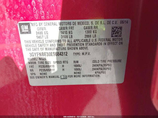 2014 CADILLAC SRX 3GYFNBE30ES684312 Photo 8