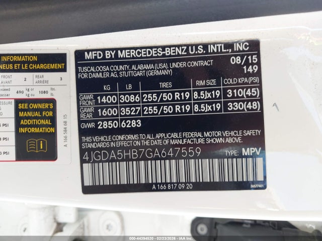 4JGDA5HB7GA647559 Mercedes-Benz Gle 350 4matic